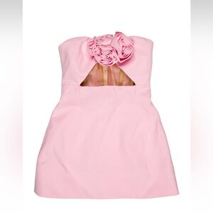 Magda Butrym Pink floral Strapless mini dress- size 2